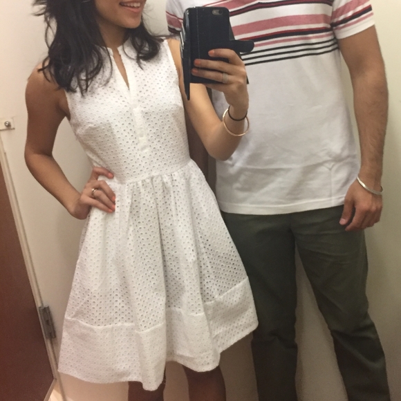 banana republic eyelet pinafore dress